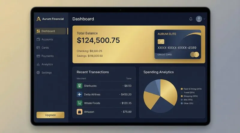 FinTech Banking App – Mein Konto Dashboard mit Ausgabenanalyse