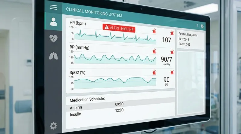 MedTech – Patient Overview with Vital Signs and ECG
