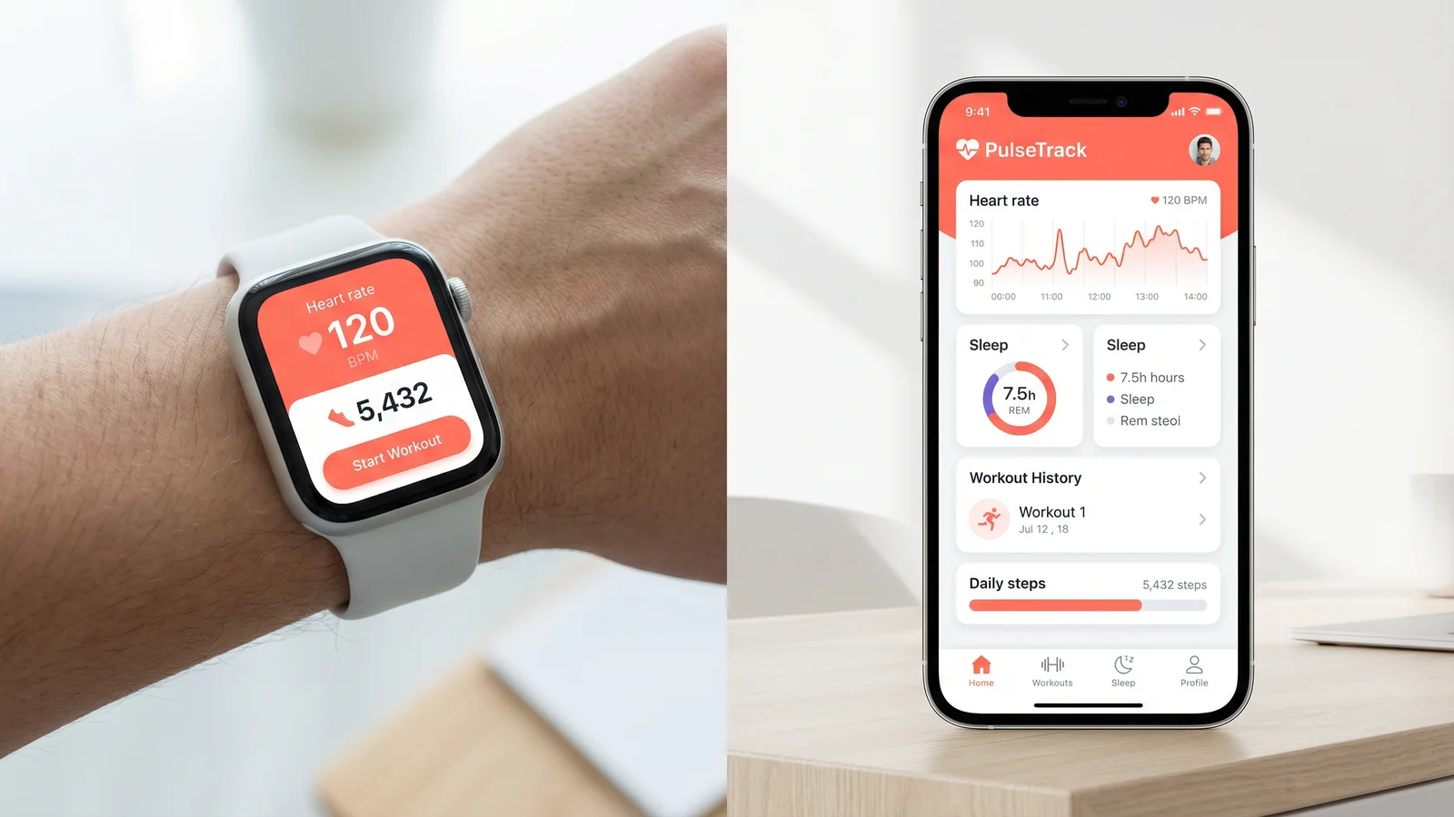 PulseTrack – Fitness Tracker Interface and Companion App