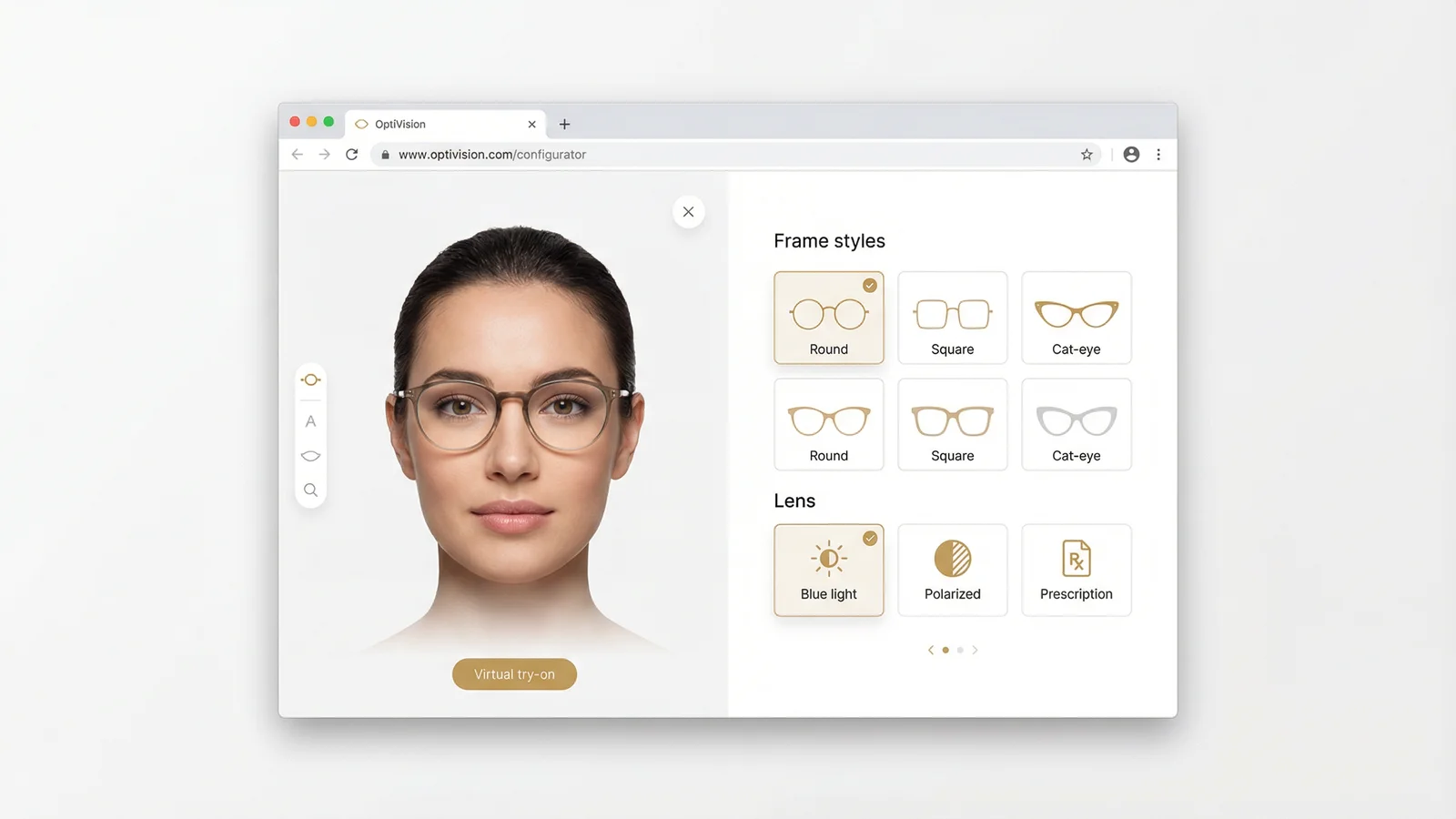 OptiVision – Eyewear Configurator with Virtual Try-On