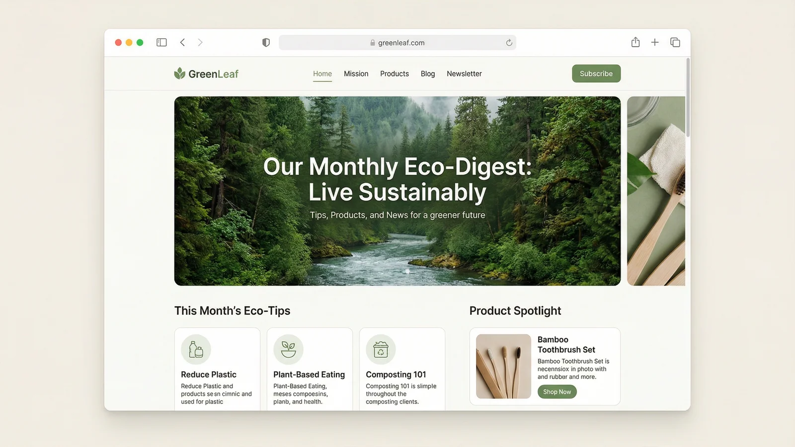 GreenLeaf – Sustainability Brand Newsletter