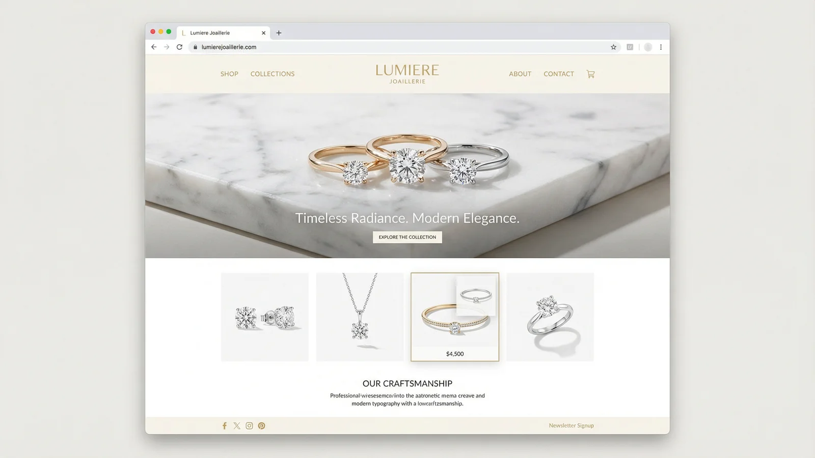 Lumière Joaillerie – Luxury Jewelry E-Commerce with Product Gallery