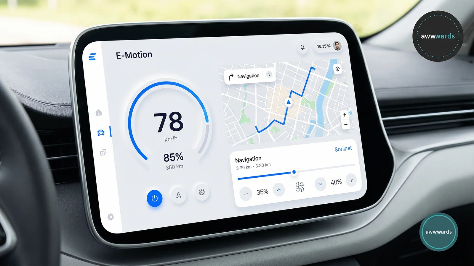 E-Motion – Electric Vehicle Dashboard Interface